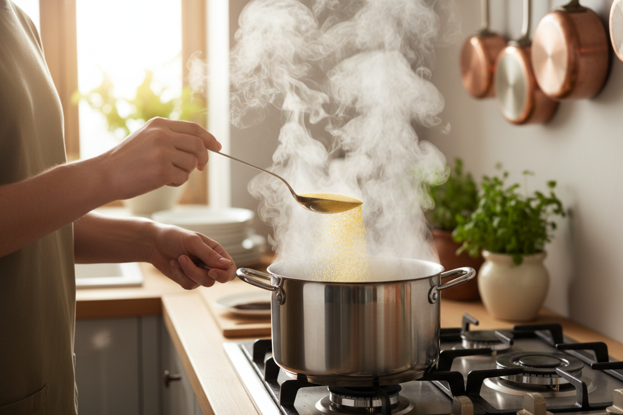 Uso en cocina caldo de pollo