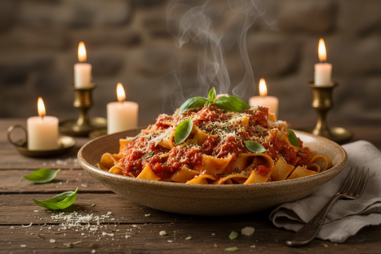 Pasta italiana con hierbas